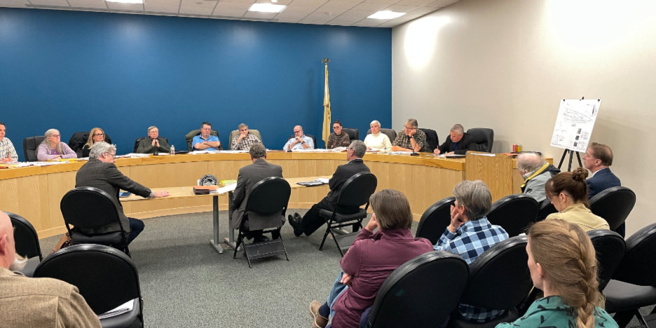 Steve Zolnay presents his case to the Zoning Board