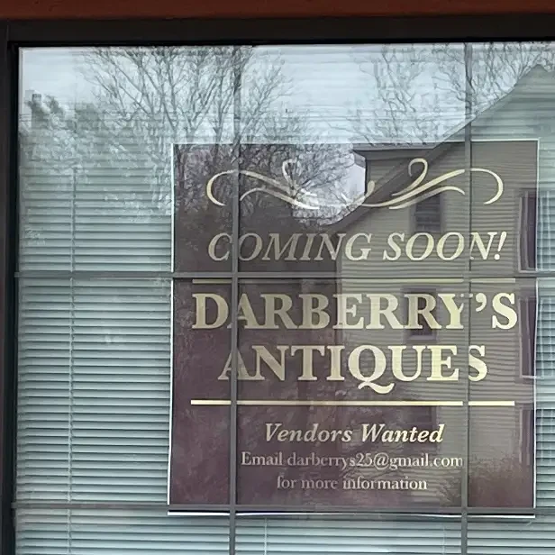 coming soon sign for Darberry&rsquo;s antiques