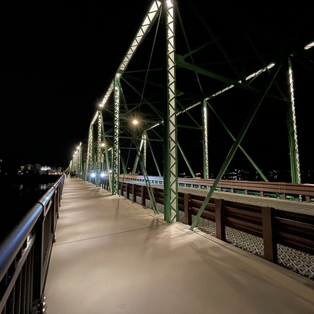 the new pathway on the bridge after renovation is wider and cleaner