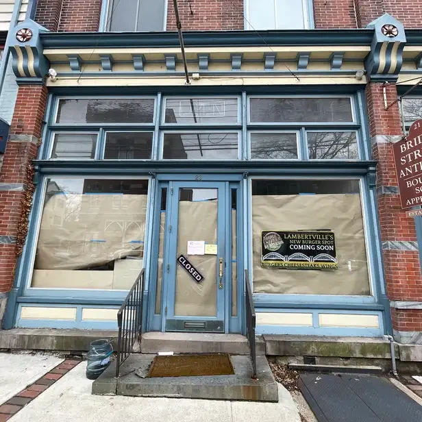 empty store front with paper over the windows