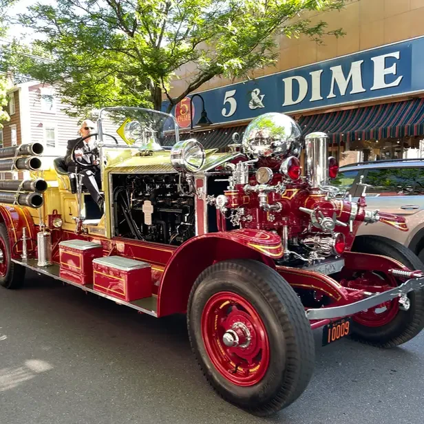 a large, classic fire truck