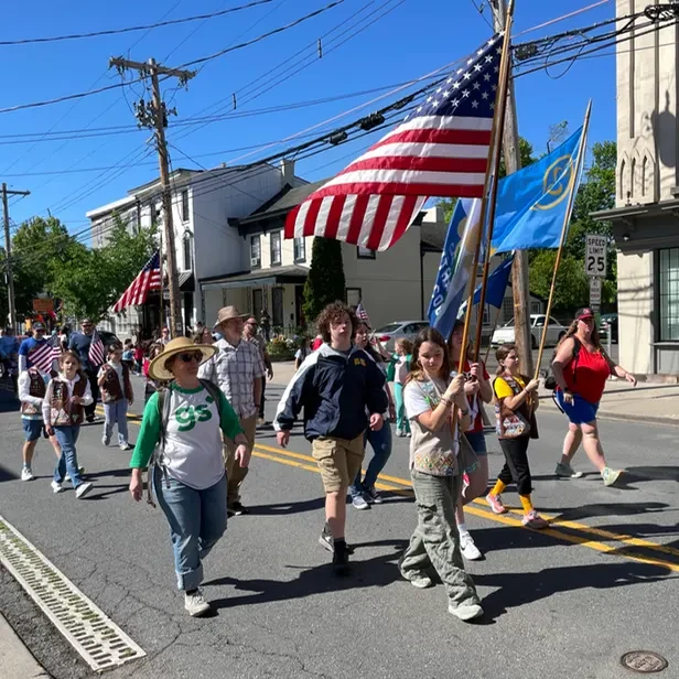 Girl Scouts marching