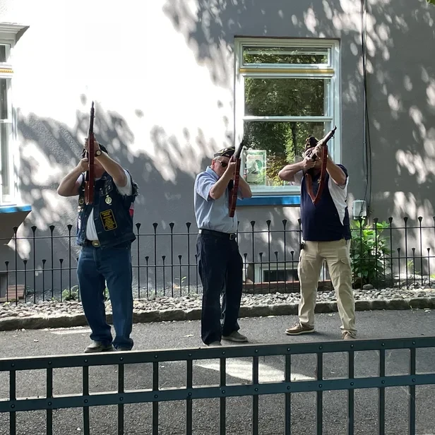 veterans firing shots into the sky