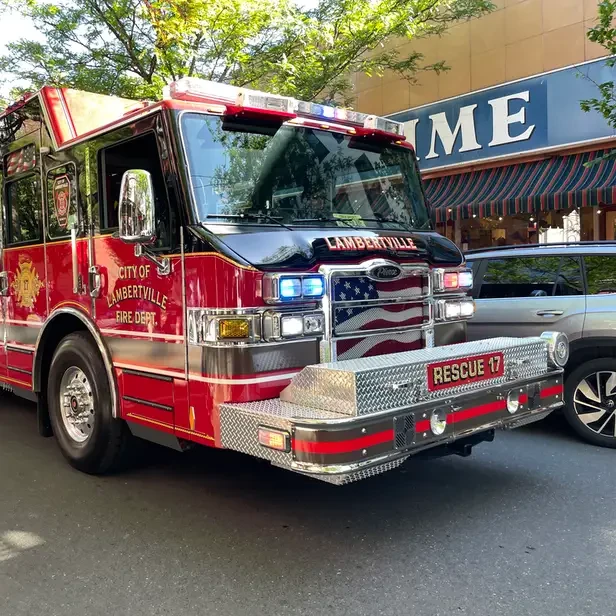 a large, modern fire truck