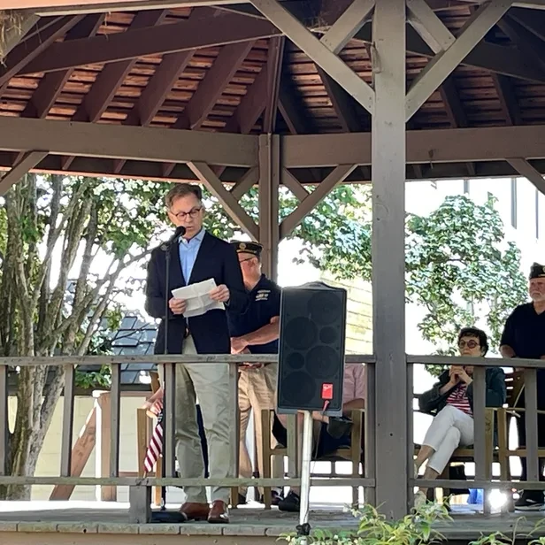 mayor nowick reading a letter