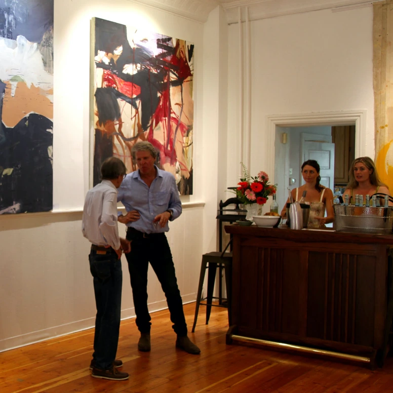 James Steen, real estate broker and artist, at the art opening