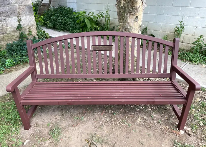 a bench as a memorial to 