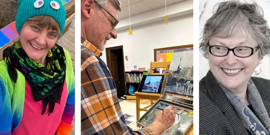 headshots of Gwenn, Matt, and Kate