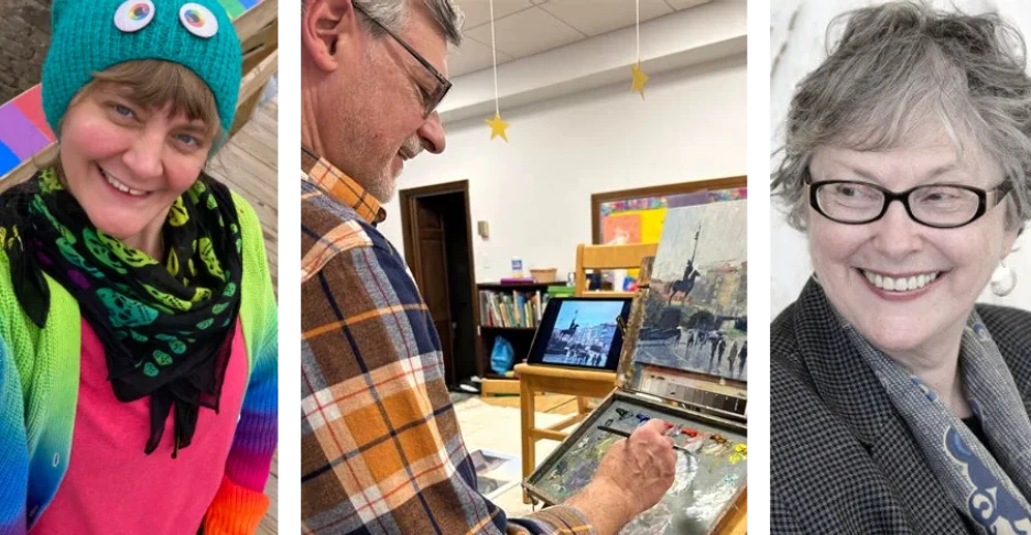 headshots of Gwenn, Matt, and Kate