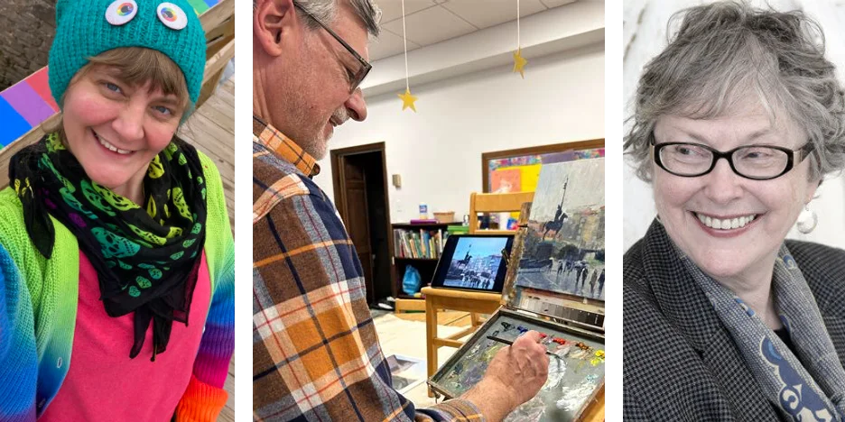 headshots of Gwenn, Matt, and Kate