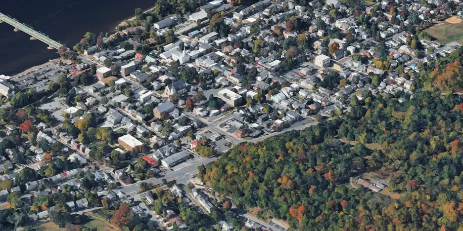 flying in the sky over Lambertville, New Jersey