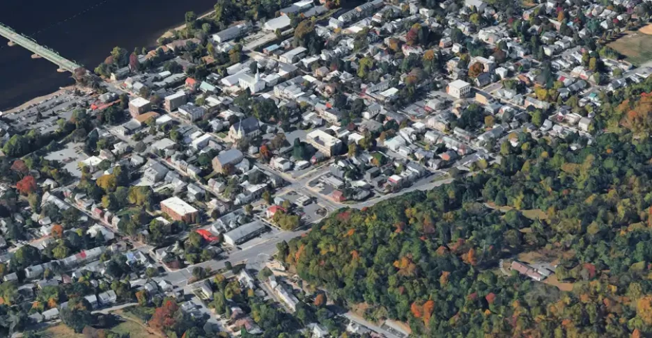 flying in the sky over Lambertville, New Jersey