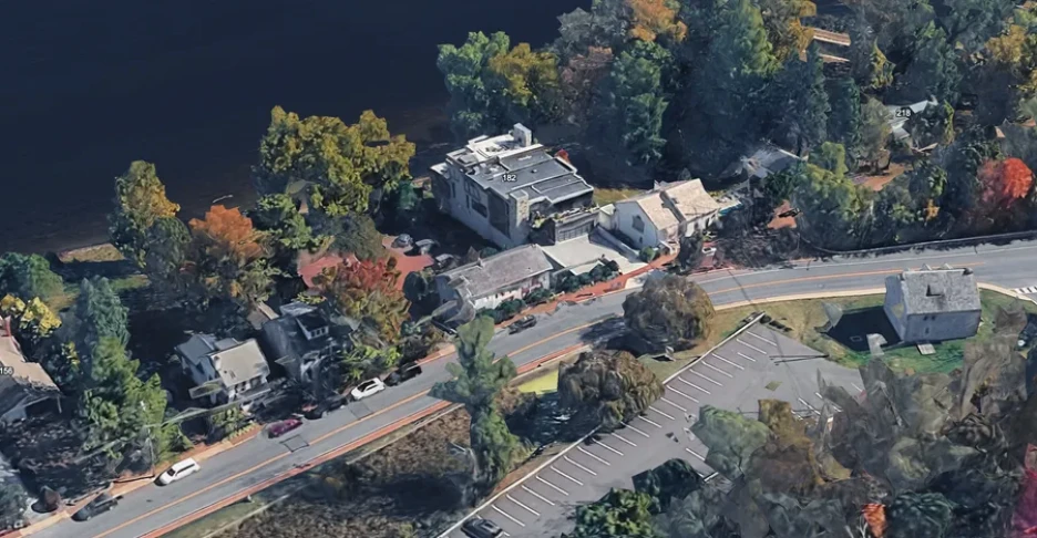 a large house on the river as seen from Google Earth