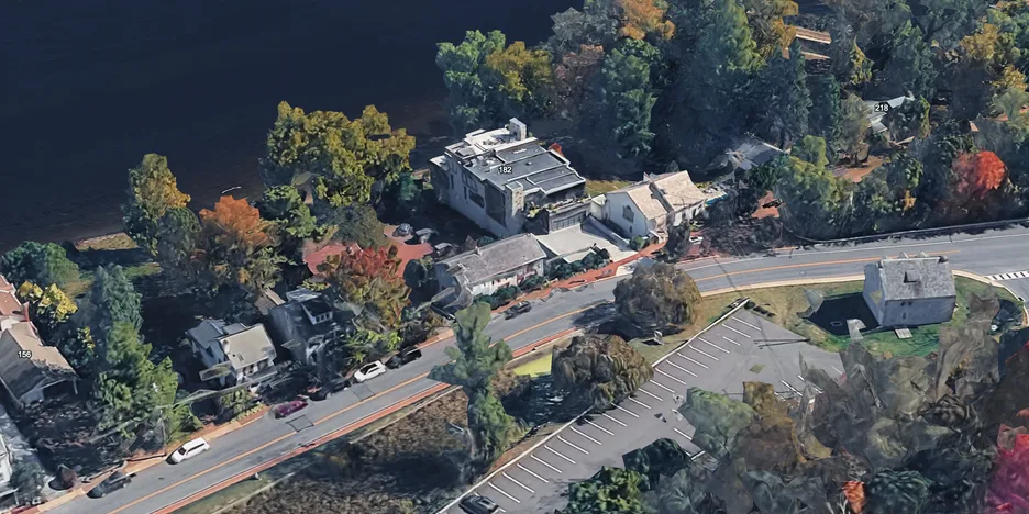 a large house on the river as seen from Google Earth