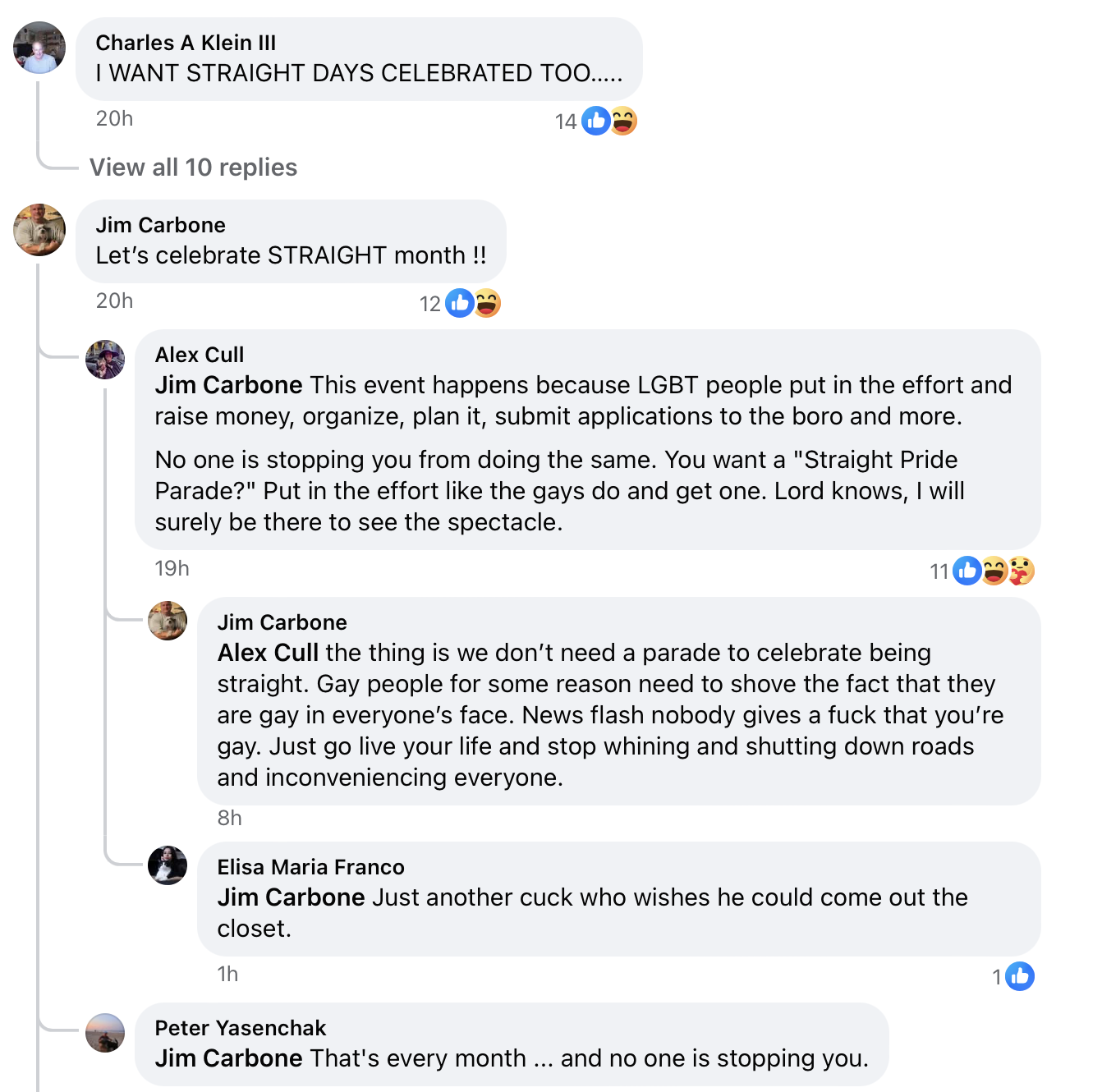 comment: i want straight days celebrated too. comment: let's celebrate straight month!!