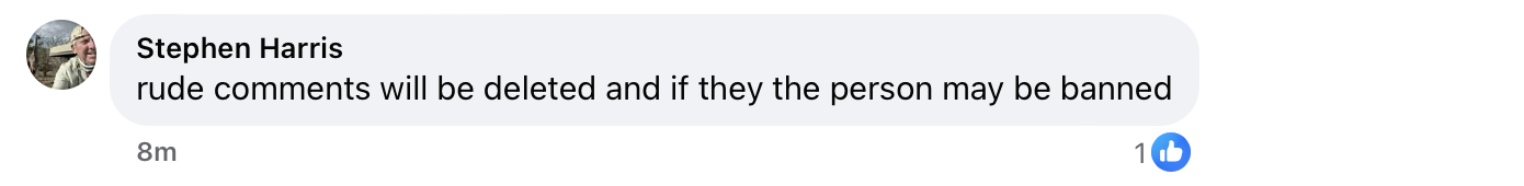 rude comments will be deleted and if they the person may be banned